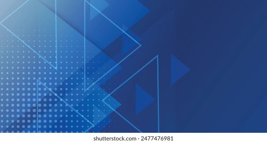 abstract blue geometric banner background with overlapping diagonal layers for technology concept. vector illustration eps10