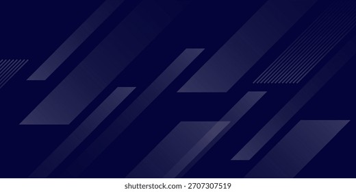 Fondo de Anuncio geométrico azul abstracto con capas diagonales superpuestas. Ilustración vectorial