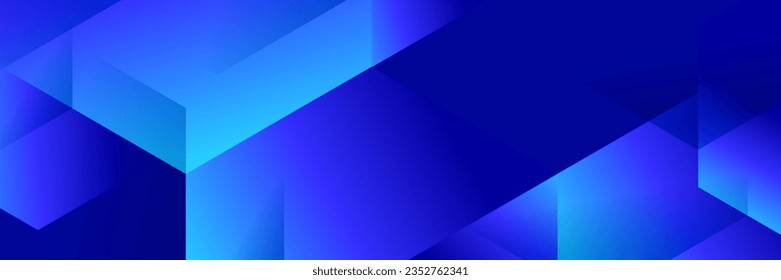 Abstract Blue Geometric banner design background.