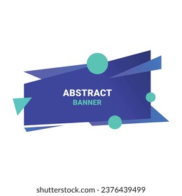 plantilla de diseño de pancarta geométrica azul abstracto