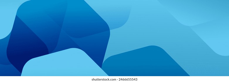 Abstract Blue Geometric banner design background.