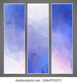 Anuncios geométricos azules Abstractas con Vector de triángulos 
