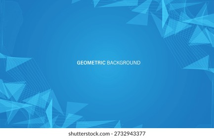 Abstract blue geometric with blank space design modern futuristic technology background vector illustration.
