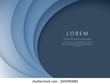Resumen del fondo de la capa superpuesta de la curva geométrica azul. Puede usar para publicidad, afiche, plantilla, presentación comercial. Ilustración del vector
