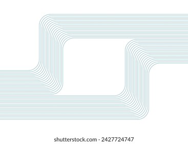 Abstract blue geometric curved lines tech background. Vector minimal design