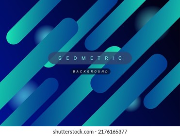 Abstract blue geometric design dynamic modern lines background vector