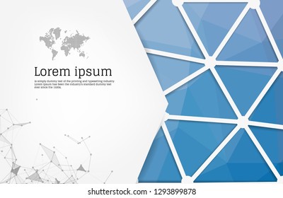 Abstract Blue geometric design template with triangular polygonal background. Info graphics background with geometric shapes. creative business cards, clean and modern concept.
