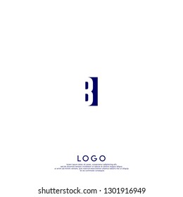 abstract blue geometric elegant rectangular square BI logo letters design concept in shadow shape