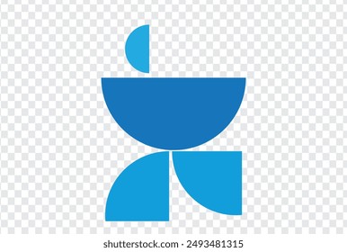 abstract blue geometric element. Vector graphics