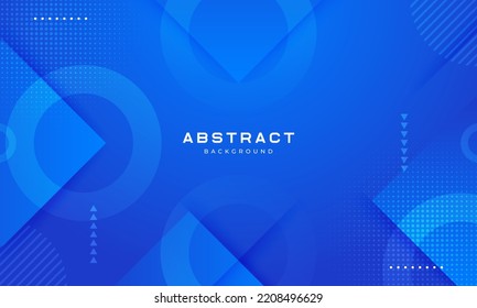 Abstract blue geometric gradient background with memphis element. Vector illustration