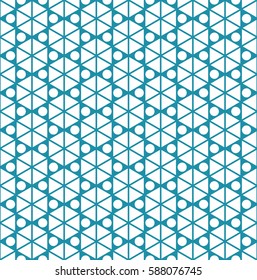 abstract blue geometric hexagon deco art pattern background