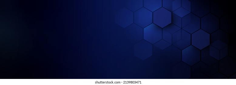 Abstract blue geometric hexagon with futuristic technology digital hi tech concept background. Vector illustration