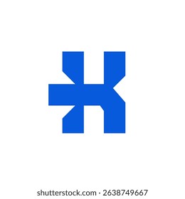 Abstract Blue Geometric K Logo