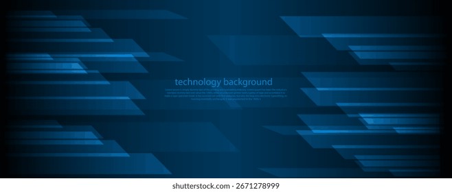 Abstract of blue geometric line for engineering technology concept, vector background 