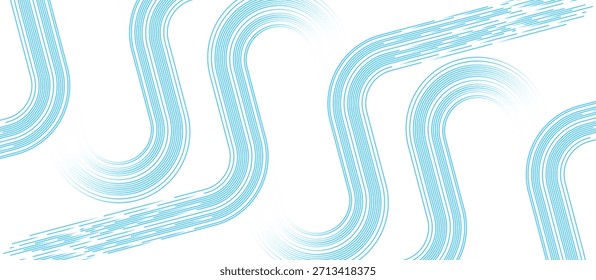 Fundo abstrato das linhas geométricas azuis. Padrão linear mínimo. Design gráfico moderno. Conceito de tecnologia futurista. Terno para cartaz, banner, negócio, website, capa, brochura, folheto