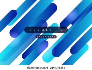 Resumen de líneas geométricas azules diseño vector de fondo dinámico