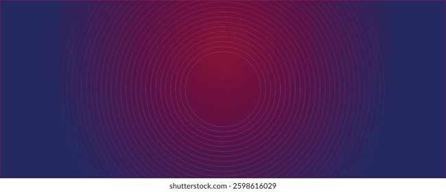 Abstract blue geometric lines glowing on dark blue background. Modern shiny blue circle lines pattern, vector illustration.