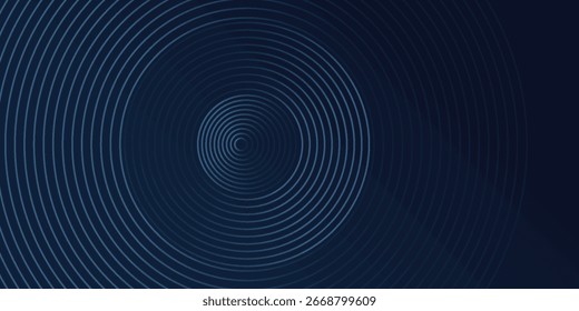 Líneas geométricas azules Abstractas que brillan sobre fondo azul oscuro. Moderno patrón de líneas de círculo azul brillante. Concepto de tecnología futurista. Conveniente para las cubiertas, los carteles,