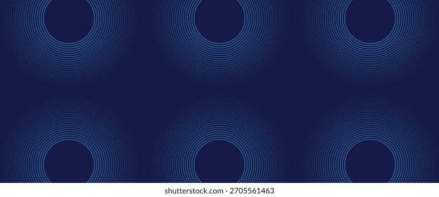 Líneas geométricas azules Abstractas que brillan sobre fondo azul oscuro. Moderno patrón de líneas de círculo azul brillante. Concepto de tecnología futurista. eps 10