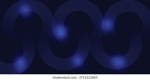 Líneas geométricas azules Abstractas que brillan sobre fondo azul oscuro. . Concepto de tecnología futurista. patrón blanco para Anuncio, Fondo de pantalla, Ilustración vectorial de la cubierta .