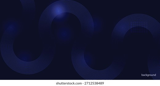 Líneas geométricas azules Abstractas que brillan sobre fondo azul oscuro. . Concepto de tecnología futurista. patrón blanco para Anuncio, Fondo de pantalla, Ilustración vectorial de la cubierta .
