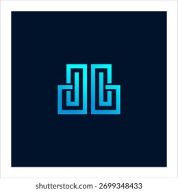 Logotipo geométrico azul Abstractas sobre un fondo oscuro con diseño minimalista