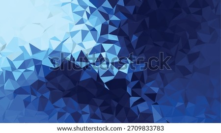 Abstract Blue Geometric Low-Poly Triangle Background Texture