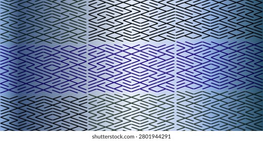 Abstract blue geometric maze pattern forms a seamless repeating tile texture with linear strokes and soft gradient tones, conveying a modern, calm, and slightly futuristic mood for backgrounds and design projects.
