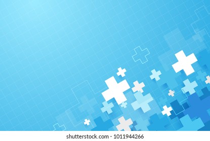 Abstract Blue Geometric Medical Cross Shape Medicine And Science Concept Background