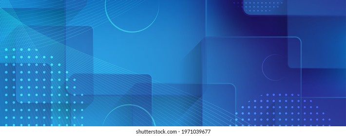 Abstract Blue Geometric Minimalist with Square Silhouette Background Design.