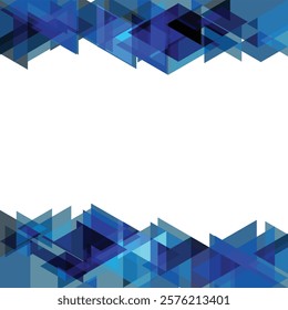 Abstract blue geometric modern overlapping triangles vector illustration on white background for business technology, presentation, app cover template