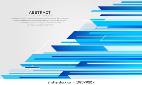 Resumen del fondo del concepto de alta tecnología digital de la tecnología de movimiento geométrico azul. Diseño gráfico vectorial moderno brillante. Uso para presentación, afiche, portada, banner, sitio web. Ilustración del vector