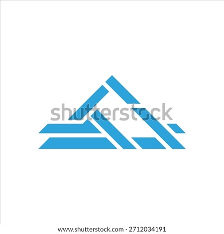 Abstract Blue Geometric Mountain Logo | Modern Minimalist Triangle Icon | Corporate Branding Emblem