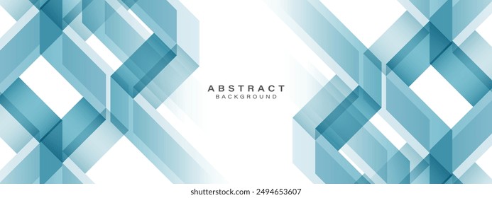 Abstract blue geometric on white background. Modern futuristic graphic design element. Suit for corporate, business, banner, poster, cover, flyer, brochure, website. Vector illustration