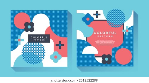 Abstract Blue Geometric Pattern Background