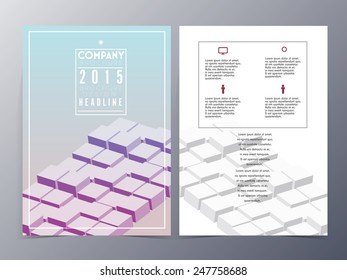 abstract blue geometric pattern brochure design template vector  mock up for use as company anual report, poster,flyer 
