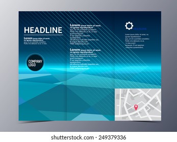 abstract blue geometric pattern brochure design template vector mock up for use as company annual report, poster,flyer 