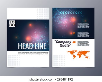 abstract blue geometric pattern brochure design template vector tri-fold for use as company annual report, poster,flyer

