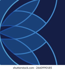 Abstract Blue Geometric Pattern with Curved Lines and Gradients background