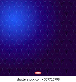 abstract blue geometric pattern cyan structure texture with hexagon isolated on dark background. vector illustration
