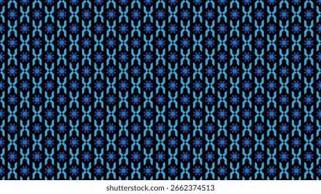 Abstract Blue Geometric Pattern on a Black Background