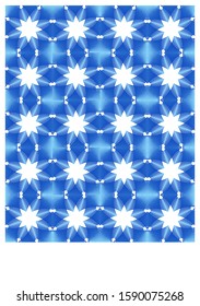 Abstract blue geometric pattern with ornament. Template design for web page, textures, card, poster. Modern stylish luxury background. Copy space. Place for your text.