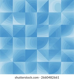 Abstract Blue Geometric Pattern – Soft Curves and Gradient Squares Background