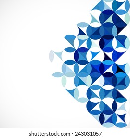 abstract blue geometric pattern template concept and blank for text, vector illustration