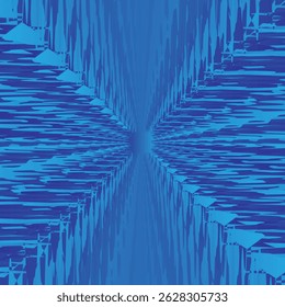 Abstract Blue Geometric Pattern Tunnel | Perspective Gradient Modern Texture
