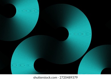 Padrão geométrico azul abstrato com gradientes vibrantes e efeitos de luz circulares