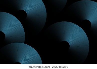 Padrão geométrico azul abstrato com gradientes vibrantes e efeitos de luz circulares