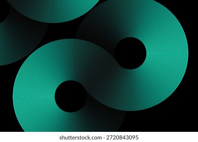 Padrão geométrico azul abstrato com gradientes vibrantes e efeitos de luz circulares