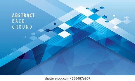 Abstract Blue geometric pixel background, Modern polygon pixel background. Pixel art design. Creative ideas for business presentations, template, banner, invitation card, social media