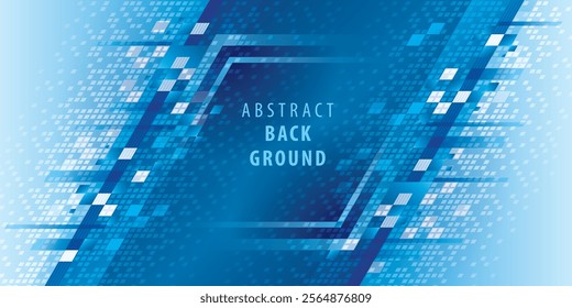 Abstract Blue geometric pixel background, Modern polygon pixel background. Pixel art design. Creative ideas for business presentations, template, banner, invitation card, social media